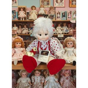 Vintage Dolmax Musical Doll Taiwan Red Polka Dot Dress Wind-Up Toy 1990s